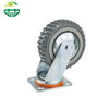 Grey Elastic Rubber Tread Caster Wheel with Steel Swivel Plate – 4/5/6/8 Inch Industrial Trolley Wheels