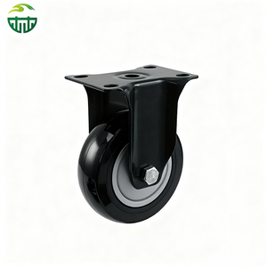 Black PU Casters Solid Polyurethane Wheels for Furniture And Carts
