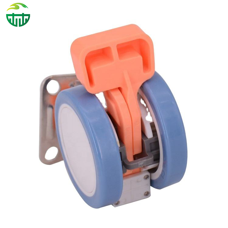 Luxury Silent Medical Double Piece Flat Bottomed Universal Rotate Top Plate Caster