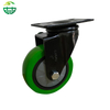 Medium Duty PU Caster Wheels – Green Swivel Equipment Trolley Cart Casters Wholesale 3/4/5inch