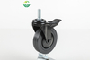 Medium-Sized Black Rubber Caster Wheel with Brakes And Threaded Stem