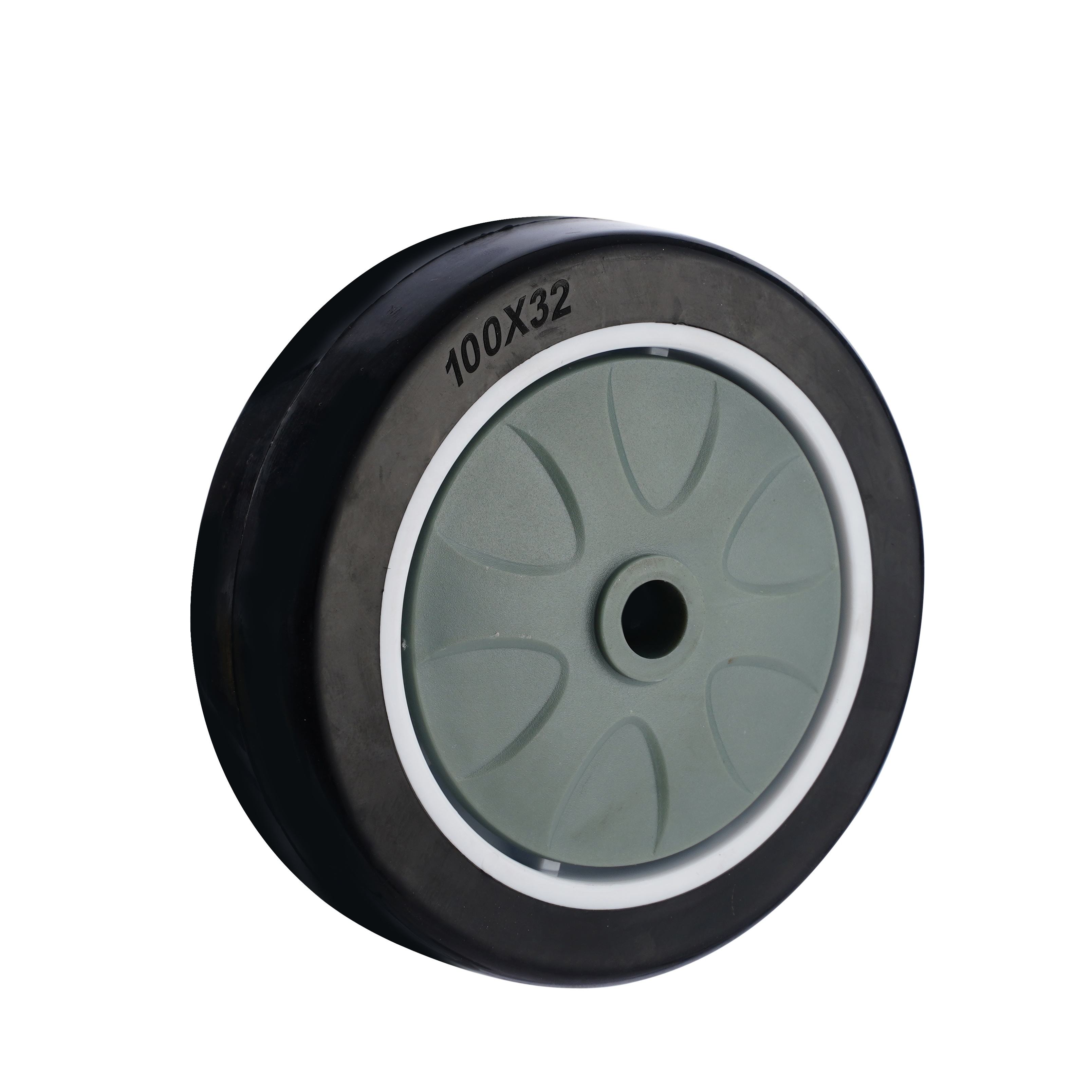 Black Rubber Caster 5inch Flat Brake TPR Caster Wheels