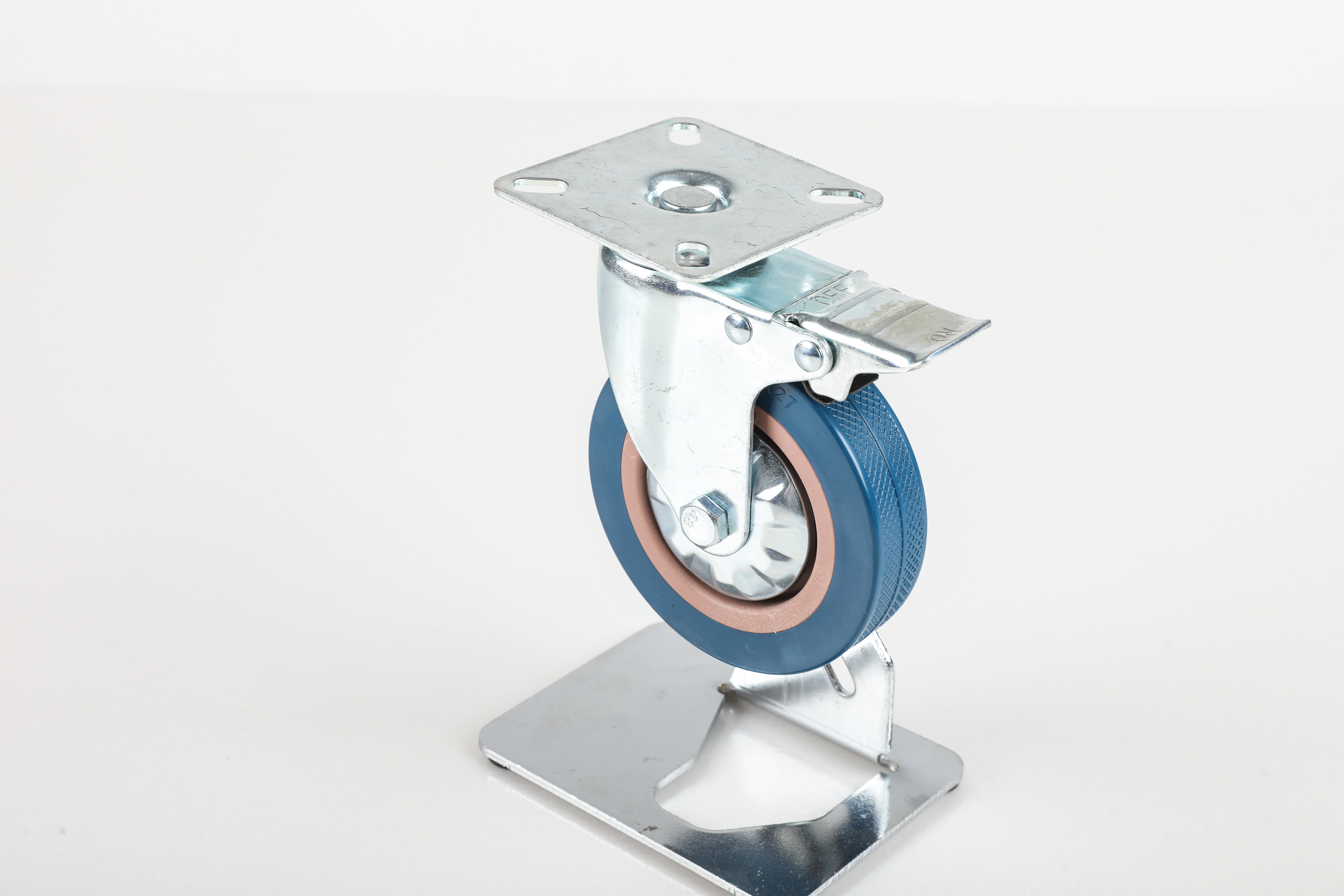 Stainless Steel Medium Duty TPR Swivel Casters with Brake for Furniture, Carts and Trolleys