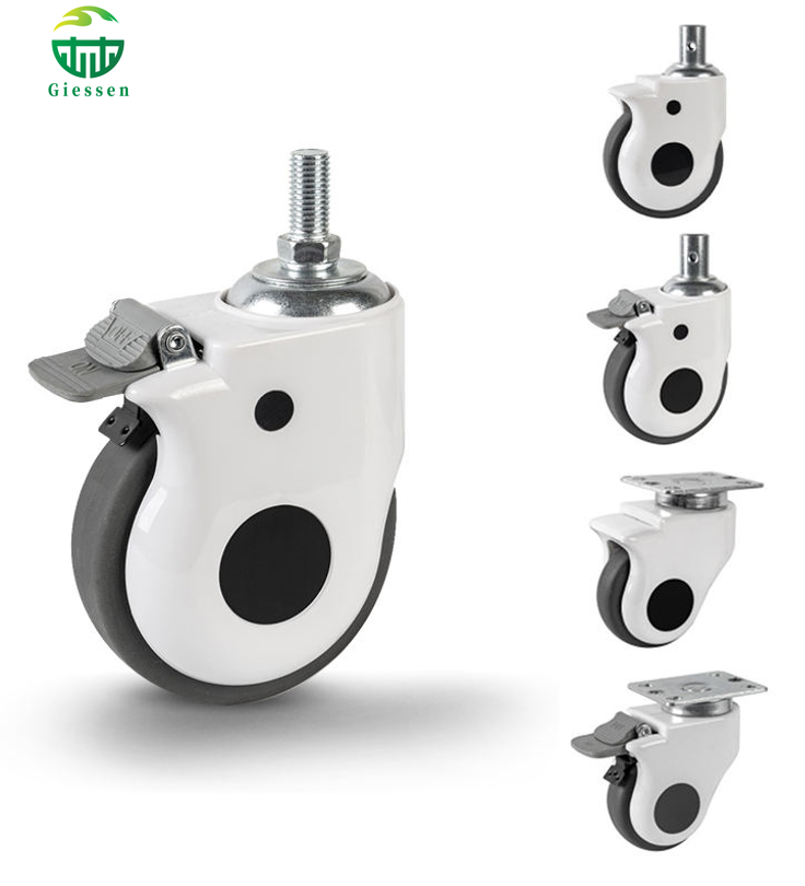 Silent TPR Medical Bed and Hospital Stretcher Swivel Caster with Brake
