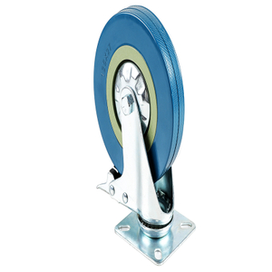 PVC Medium-Sized Gray Rubber Caster Wheel with Brakes