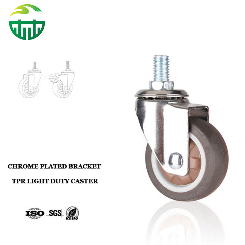 Mini Thermoplastic Rubber Swivel Caster Wheels Low Noise for Trolley Laundry Home Use