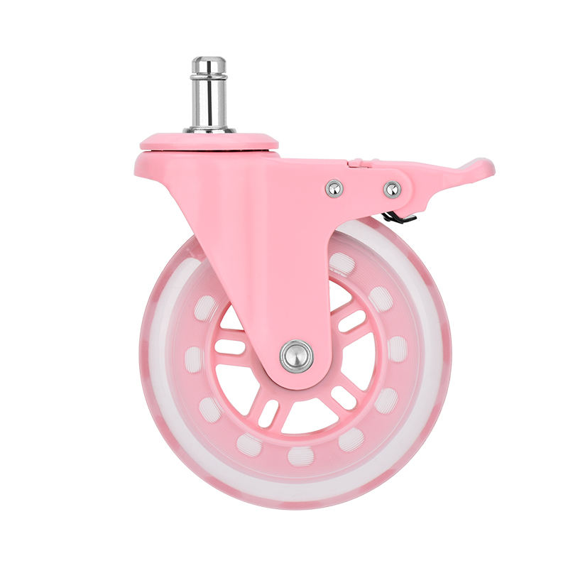 OEM 3inch PU Wheels with Plated Bracket for Office And Game Chairs Supplier