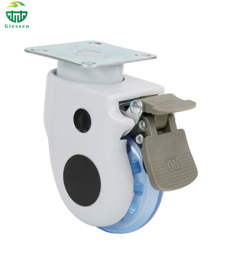 Medical-Grade Threaded Caster 3" Silent TPR Wheel with Brake for Hospital Equipment