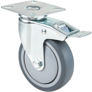 Factory Outlet Portable Quiet Smooth Blue 4 Inch TPR Swivel Medium Duty Caster Wheel With Brake
