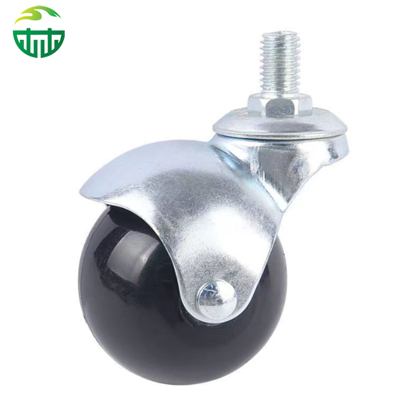 OEM Office Chair Caster Wheels - Black Ball Swivel PU Wheels with Screw Brake Supplier