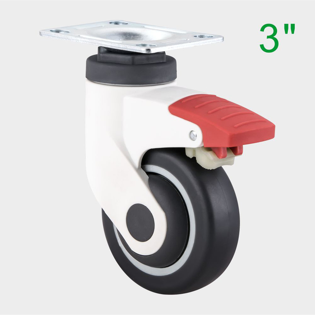 ODM 3 Inch Red TPR Medical Swivel Caster Wheel for Medical Trolleys Supplier