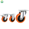 OEM PVC Orange Swivel Caster Wheels Silent Industrial Trolley Wheels Supplier