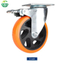 OEM PVC Orange Swivel Caster Wheels Silent Industrial Trolley Castors 4/5/6/8 Inch to Supplier