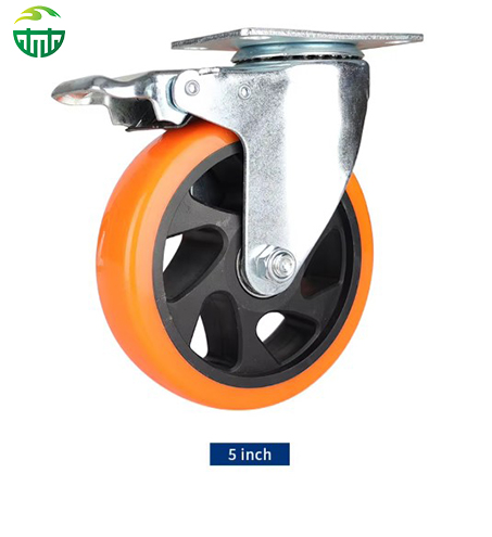 OEM PVC Orange Swivel Caster Wheels Silent Industrial Trolley Castors 4/5/6/8 Inch to Supplier