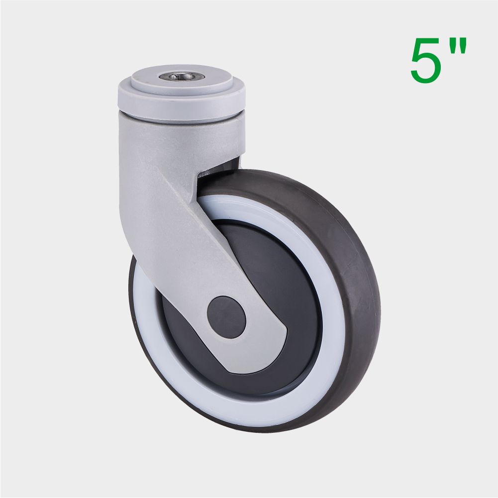 ‌ ‌New all-plastic medical nylon plus TPR multi-size caster 3/4/5 inch optional high load bearing, silent, wear-resistant, non-slip, shock-proof belt brake, suitable for medical beauty equipment