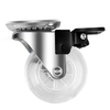 1.5-inch, 2-inch, 3-inch screw rod base plate quick-release pin rod crystal transparent universal casters TPU material silent universal casters with brake furnitureTransparent casters for office desks