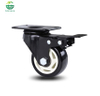 Black White PP Medium Duty Swivel Caster Wheels with Brake – Furniture Trolley Cart Tool Casters