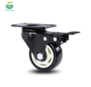 Black White PP Medium Duty Swivel Caster Wheels with Brake – Furniture Trolley Cart Tool Casters