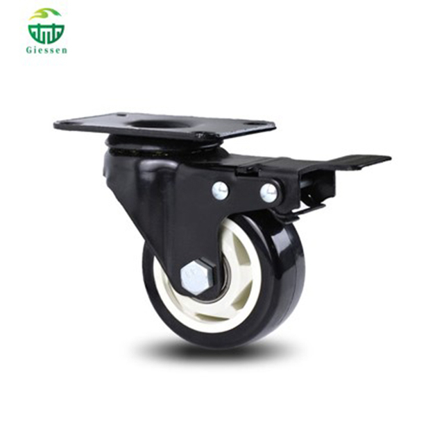 Black White PP Medium Duty Swivel Caster Wheels with Brake – Furniture Trolley Cart Tool Casters