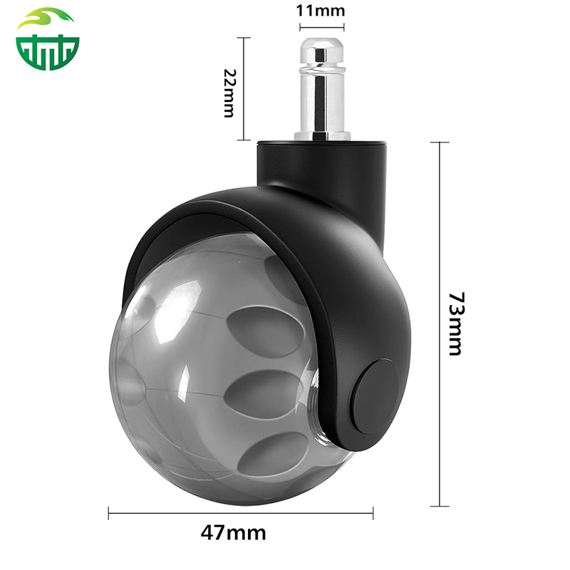 2 Inch Light Blue PU Swivel Caster Wheel Office Kitchen Dining School Gym Furniture Versatile 50mm Office Chair Casters Wheels