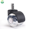 2-Inch Swivel Twin-Wheel Chair Caster Wheel, Transparent White PU for Bathroom