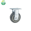 Grey Elastic Rubber Tread Caster Wheel with Steel Swivel Plate – 4/5/6/8 Inch Industrial Trolley Wheels