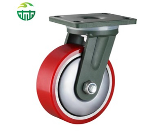 Heavy Duty PU Cast Iron Core Casters – Swivel Brake Wheels 4/5/6/8 Inch