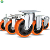 PVC Swivel Caster Wheels Silent Industrial Trolley Castors 4/5/6/8 Inch