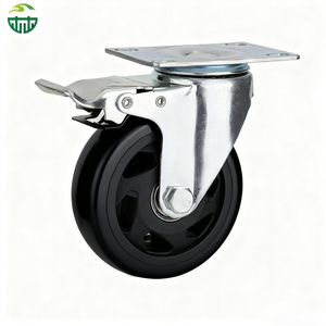 PVC Black Swivel Caster Wheels Silent Industrial Trolley Castors 4/5/6/8 Inch