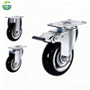  Black Medium Duty PVC Casters Solid Polyurethane Wheels for Furniture And Carts, Color Customizable