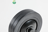 Medium-Sized Black Rubber Caster Wheel with Brakes And Threaded Stem