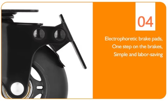 Hot Sale Furniture Caster Wheels 3 Inch TPR Anti-Static ODM Caster Rubber Swivel Brake Office Chair Caster Wheels with Brake