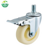 ODM Medium Duty Trolley Wheels 3/4/5 Inch Swivel Top Plate Wear Resistant Polypropylene TPR Double Ball Bearing Brake Caster