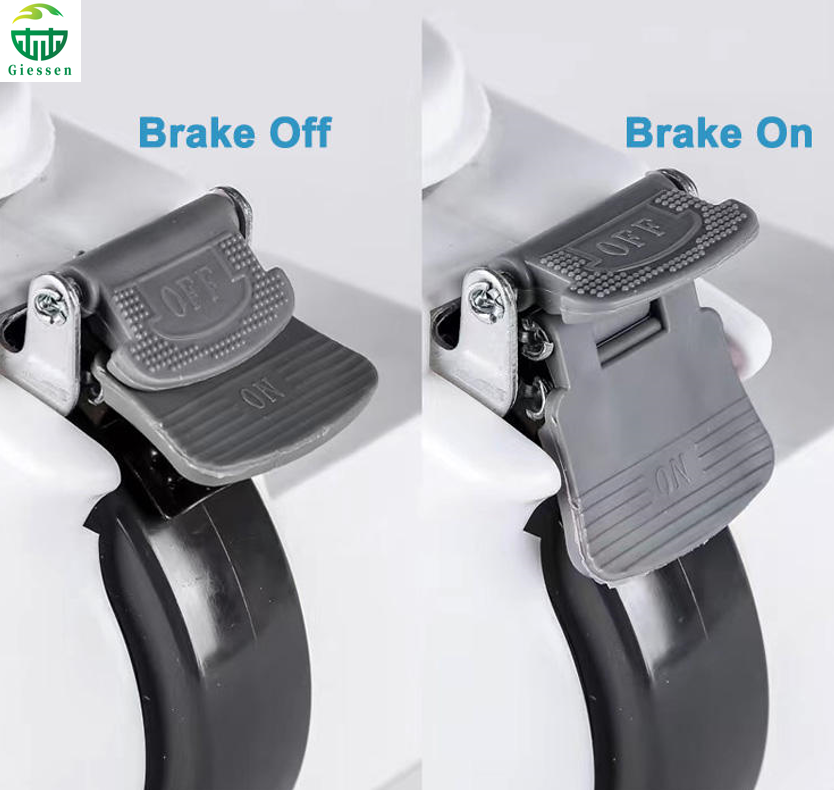 Gray Threaded Stem Wheels Medical Caster 4inch for Hospital Medical Castors Wheels Screw Brake 