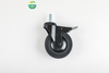 Heavy-Duty Brake Caster with Medium Black Rubber Non-Marking Wheel