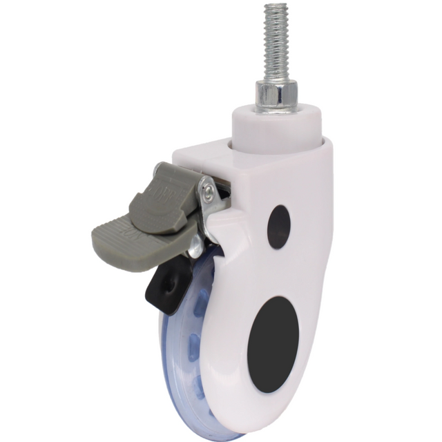 Threaded Stem Wheels Medical Caster 3inch for Hospital Medical Castors Wheels Screw Brake 