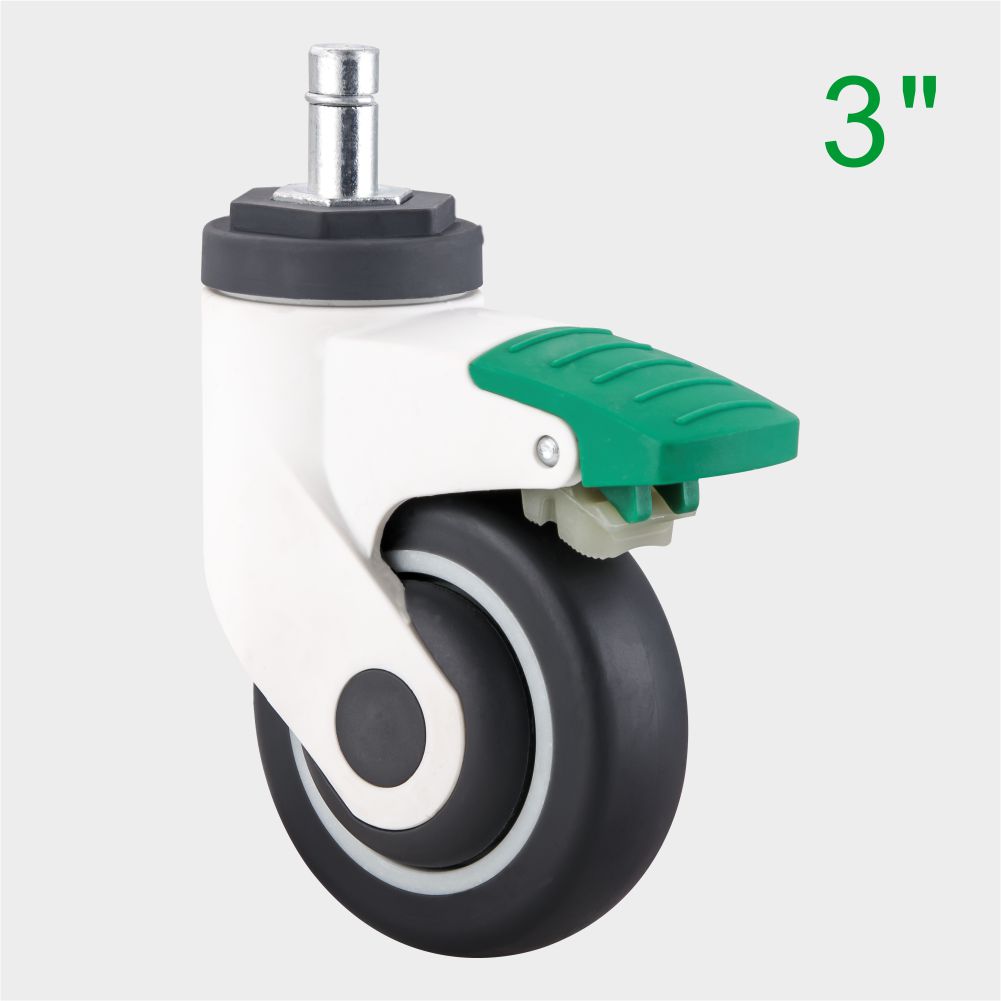 Wholesale 3 Inch Green TPR Medical Swivel Caster Wheel for Medical Trolleys Supplier