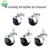 OEM Office Chair Caster Wheels - Black Ball Swivel PU Wheels with Screw Brake Supplier