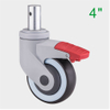 OEM 4 Inch Red TPR Medical Swivel Caster Wheel for Hospital Beds Supplier