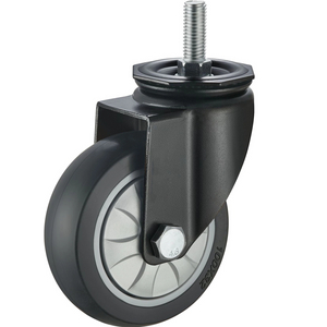 Trolley Wheel Industrial Black Rubber Caster 5inch Screw Universal TPR Caster Wheels