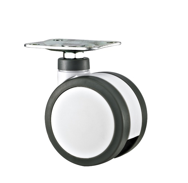 High quality Silent Medical two-wheel Caster - 3/4/5 inch Medical Equipment Wheel Beauty Instrument caster Plastic PU wheel
