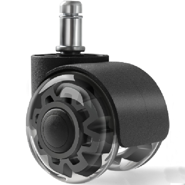 2-inch PU transparent double-wheel furniture casters, office chairs, universal casters, spring clips, rollers, gaming chairs, wheels, silent wheels