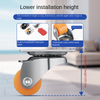 0.5 Inch Nylon Caster Wheel Set, Mini Swivel, Brown And Orange Colors, Non-Punch Adhesive, Ideal for Furniture And Bathroom Use