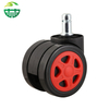 Factory Direct Twin Wheel Office and Gaming Chair Casters, Nylon Plastic Material with Ball Bearing, Ideal for Workshop and Hotel Use