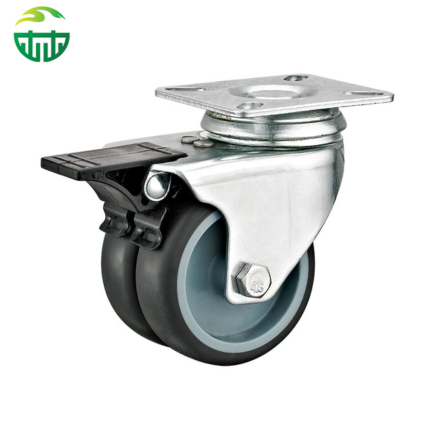 2-Inch Double TPR Wheel Casters – Metal Standing Racks for Furniture, 50mm Caster Wheels