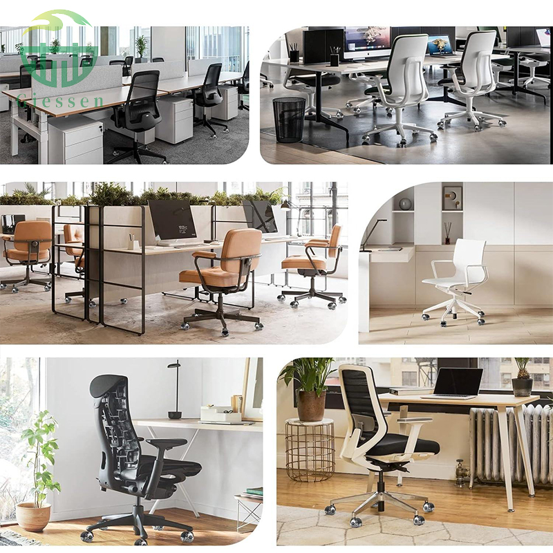 High-end 2-inch PU silent casters, transparent double-wheel office desk and chair furniture casters, swivel spring roller gaming chairs