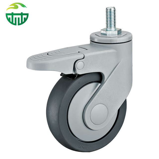  Edit Threaded Rod Soft TPR Medical Swivel Caster Wheel, Suitable for Hospital Beds