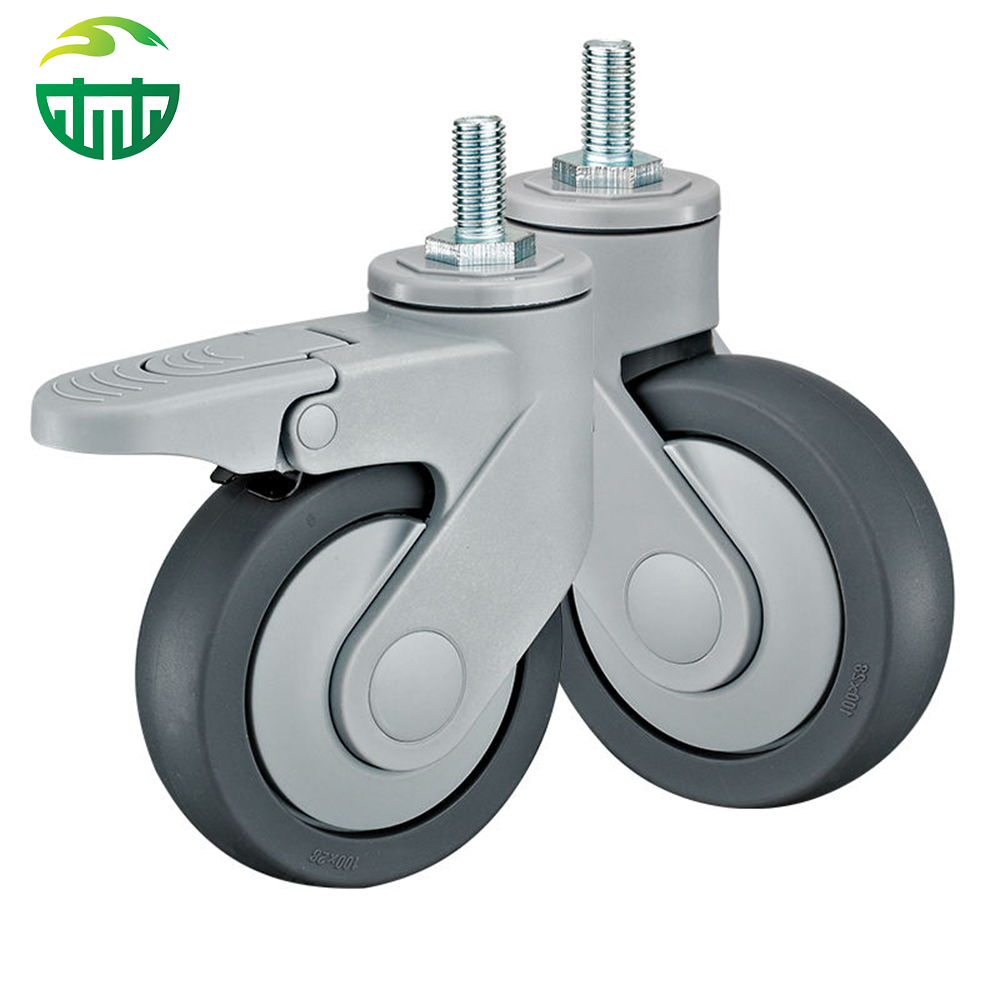  Edit Threaded Rod Soft TPR Medical Swivel Caster Wheel, Suitable for Hospital Beds
