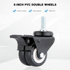 2-inch double-wheel furniture wheels, with brake double-foot wheels, easy-to-install office wheels, PVC casters, ODM and OEM wheel manufacturers