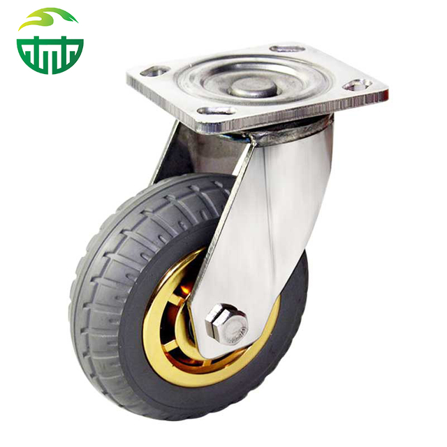 Heavy Duty Swivel Caster Elastic Rubber Workbench Caster Wheels Trolley Industry Caster Brake
